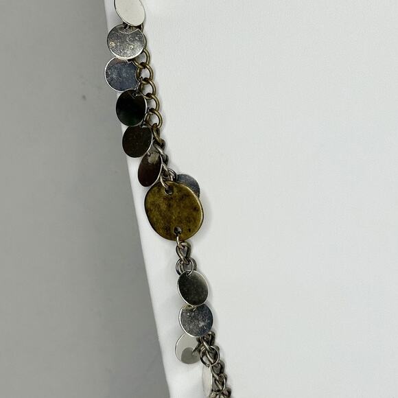 Chico's Mixed Metal Disc Charm Chain Statement Necklace ✨ - Picture 6 of 10
